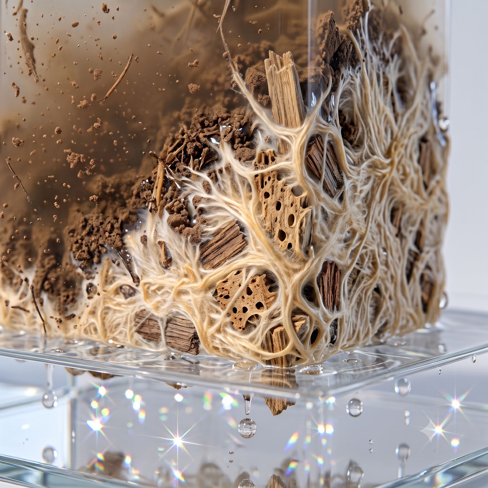 Cultivated fungal substrate from the supplied Nucylium laboratory imagery